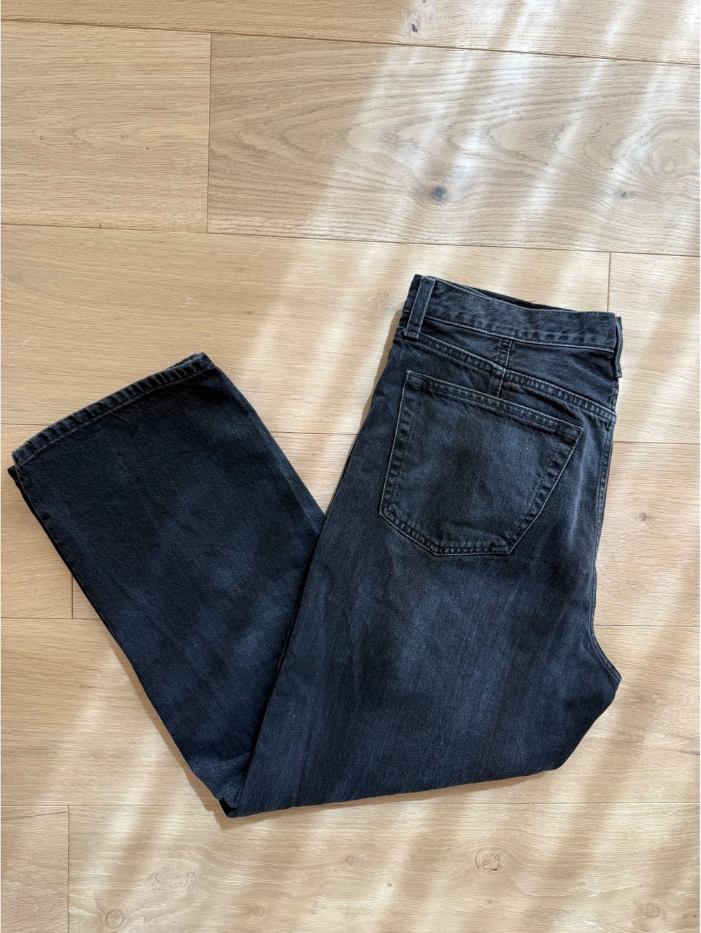 RE/DONE The Ollie Mid Rise Straight Leg Jeans Faded Out Black Size 29